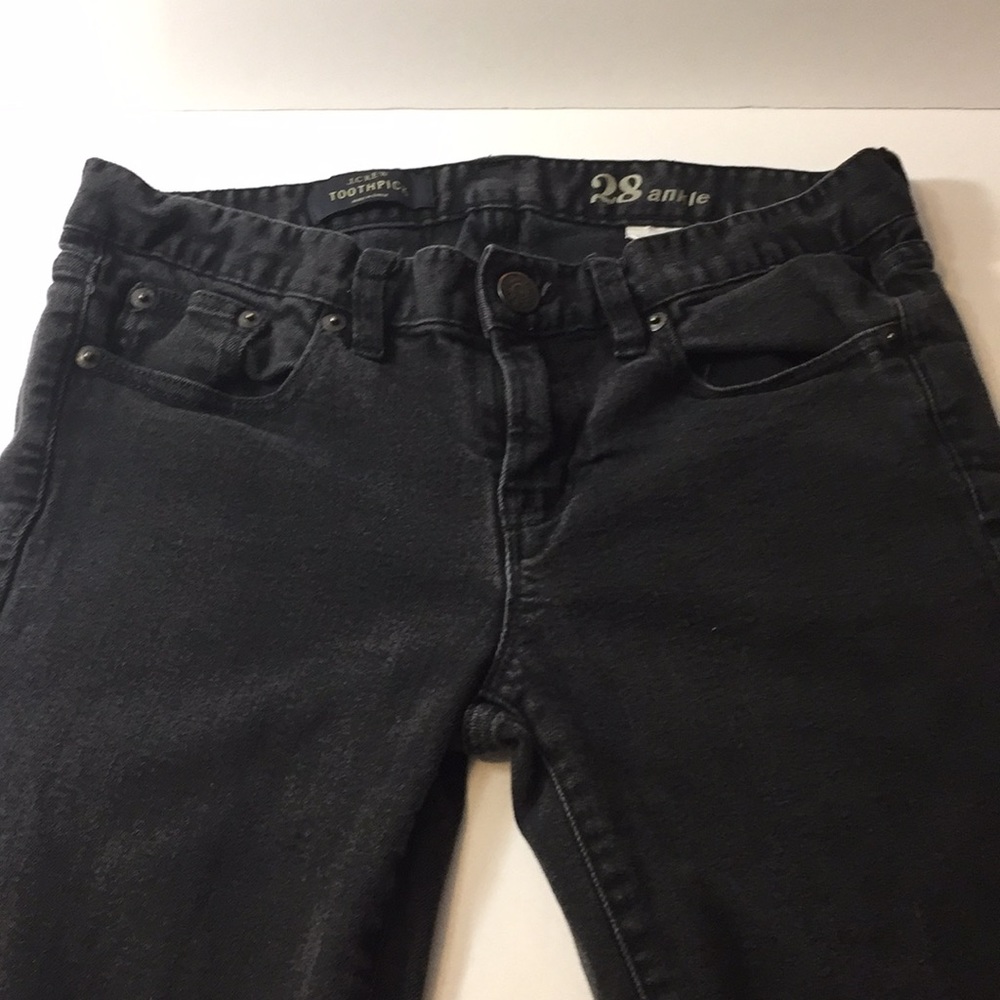 J. Crew Toothpick Denim Size 28 Ankle Black